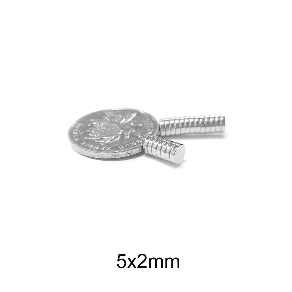 50~1500pcs 5x2 Rare Earth Magnets Diameter 5x2mm Small Round Magnets Disc 5mmx2mm Fridge Permanent Neodymium Magnets strong 5*2