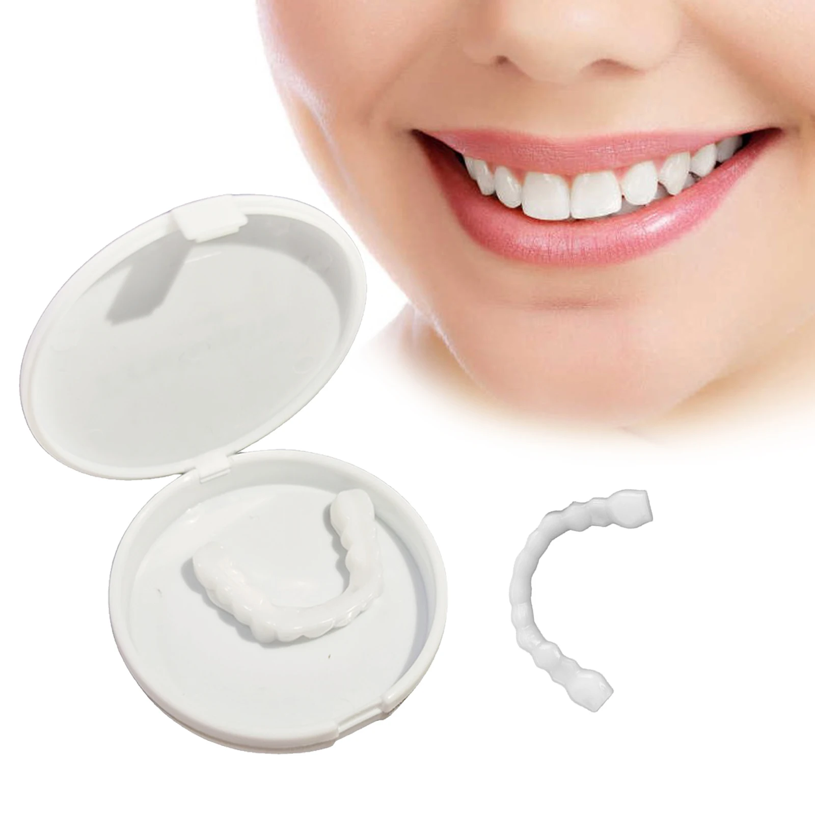 Denti finti simulazione bretelle impiallacciature sorridente cosmetico finto dente copertura perfetto sorridente fondo superiore