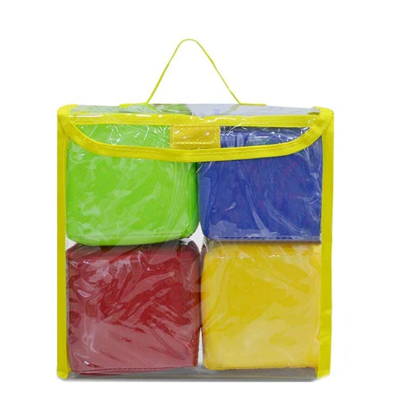 مجموعة من 4 كتل تكديس إسفنجية ، ألعاب تعليمية ، مربعات جيب ، صور الجيب