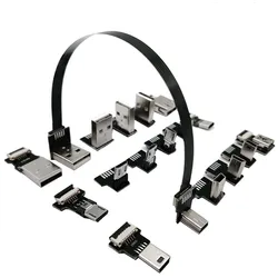 USB2.0 FPV Micro USB Mini USB 90 stopni Adapter FPC wstążka płaski kabel USB Pitch 5pin dla multicoptera fotografia lotnicza 10-80cm