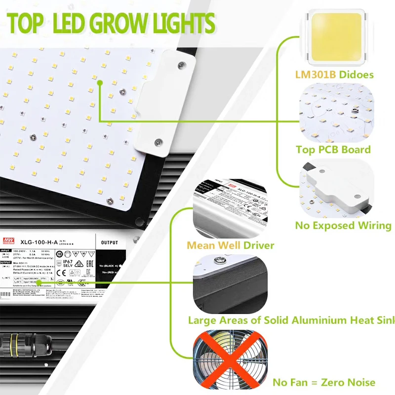 Lâmpada de led grelha para samsung lm301b, chip 3000k 660nm uv ir para cultivo, lâmpada quantum com driver de espectro completa