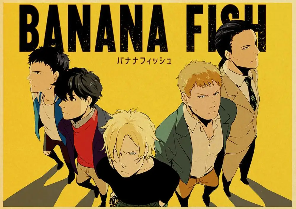 Japanese Popular Anime BANANA FISH Family Wall Art Decoration Retro Canvas Wall Print Art Painting Picture Nordic Kid Room Decor