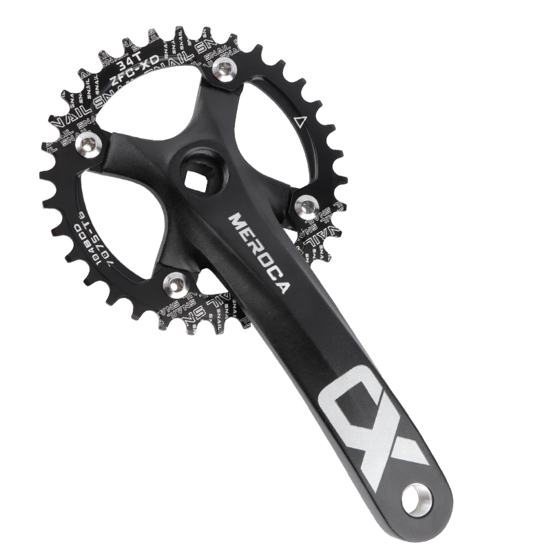 MEROCA Square Hole MTB Crankset 104BCD 170mm Aluminum Alloy Wide Narrow Tooth Chain 32T/34T/36/38/40T/42T Mountain Bike Crank