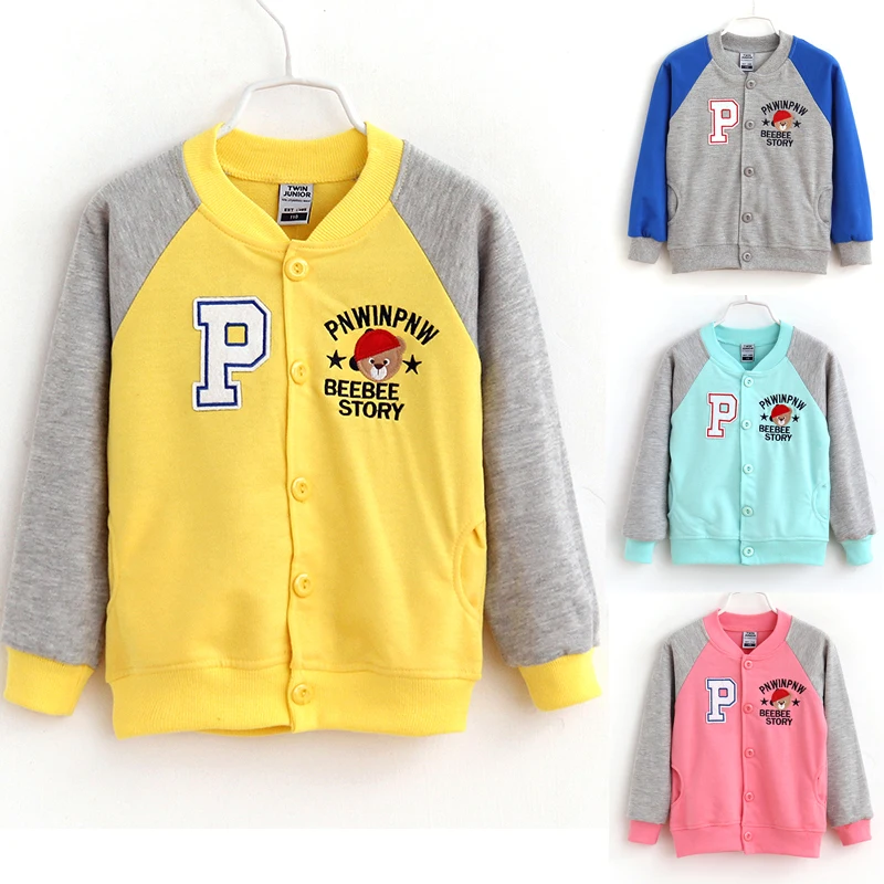 

New Child Outwear Boy Girl Spring Cotton Thin Round Neck Baseball Uniform Sportswear Jackets Kids 3-6 Years Clothes Infants Top