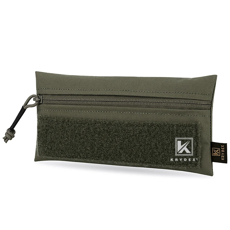 KRYDEX Candy Front Panel Admin Pouch For MK3 MK4 Ready Chest Rig Plate Carrier Tactical Zipper Pocket W/ Loop & Hook RANGER GREE