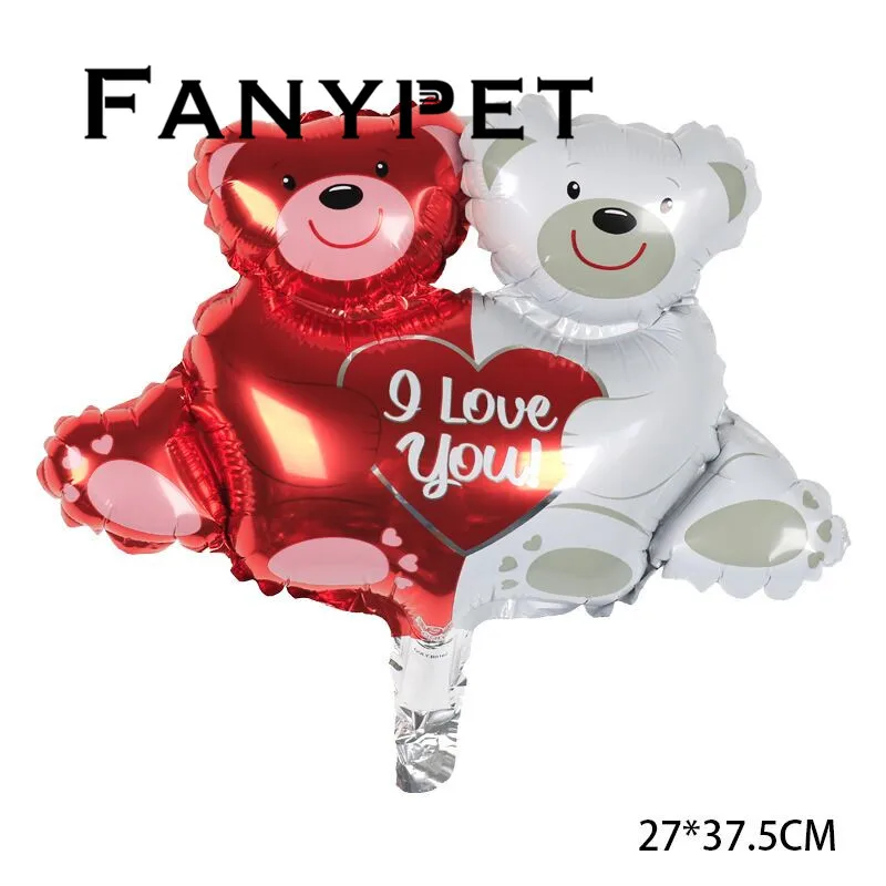 10pc Mini I Love You bear balloons Air Inflatable Balls Decoration Cartoon Foil Balloons Party Wedding Decoration Kids Gift Toys