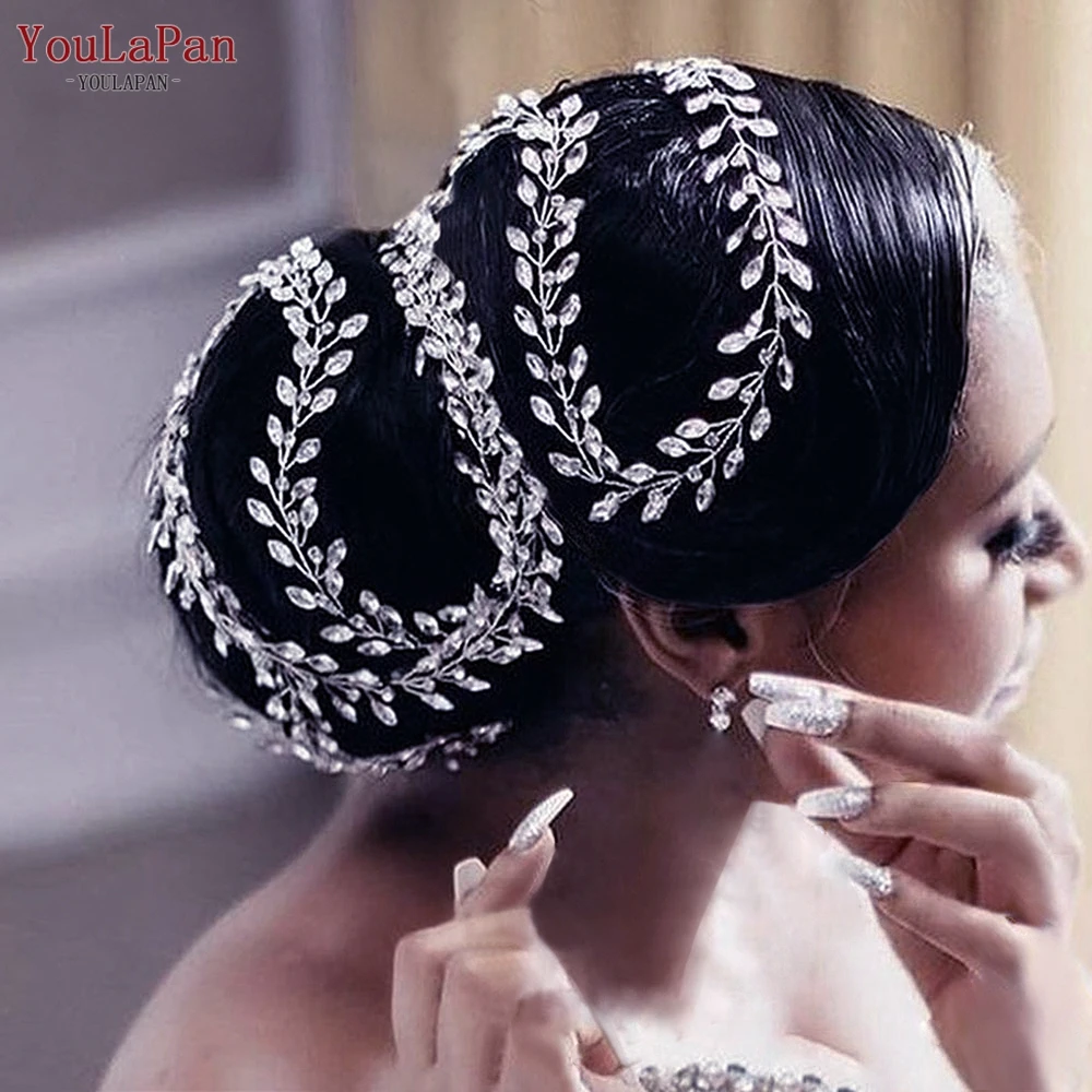 YouLaPan – cheveux longs et élégants pour mariée, bandeau décoratif pour chignon, accessoire pour coiffure de mariage, HP394