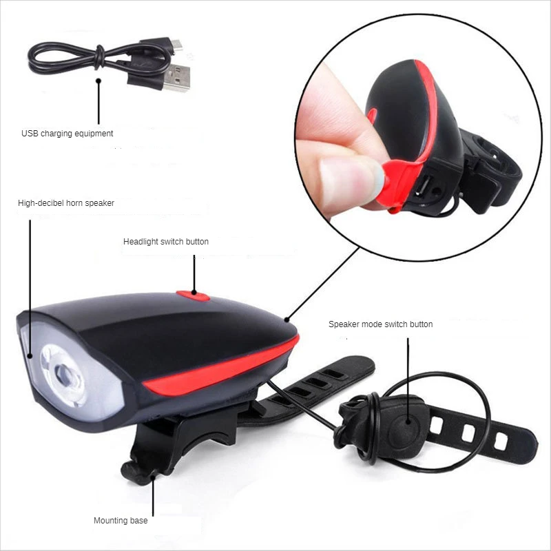 USB Rechargeable Bike Light MTB Bicycle Front Back Rear Taillight Cycling Safety Warning Light Waterproof Bicycle Lamp Flashligh