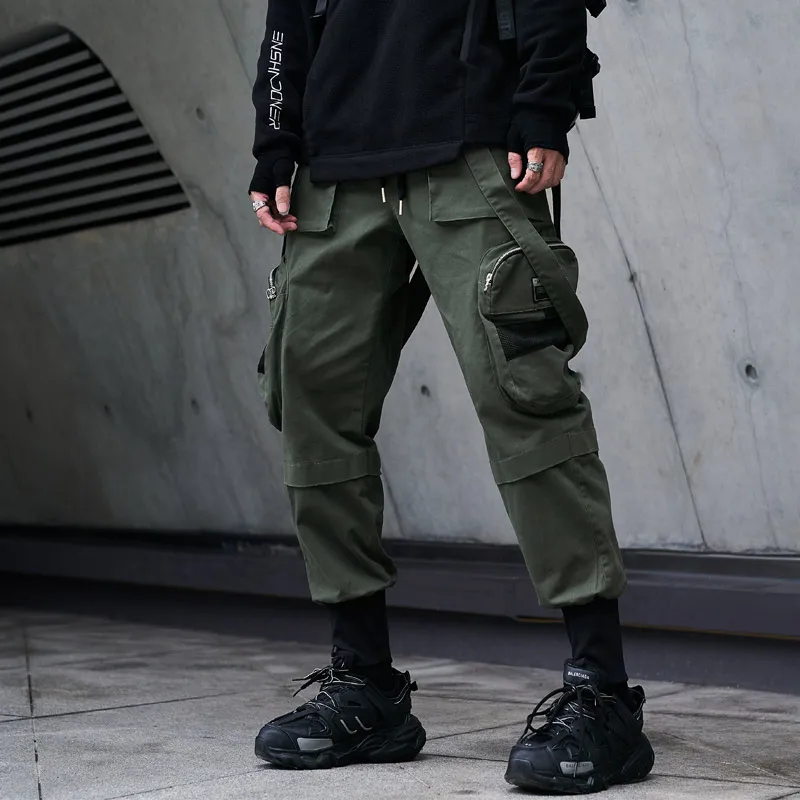 

Elena Store Hip Hop Cargo Pants Men New Fashion Harajuku Harem Pant Streetwear Joggers Sweatpant Multi-Pocket Casual Mens Pants