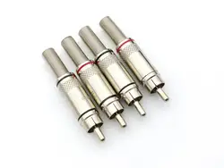 4pcs RCA Audio Adapter brass RCA Male Plug with Spring  Solder connector