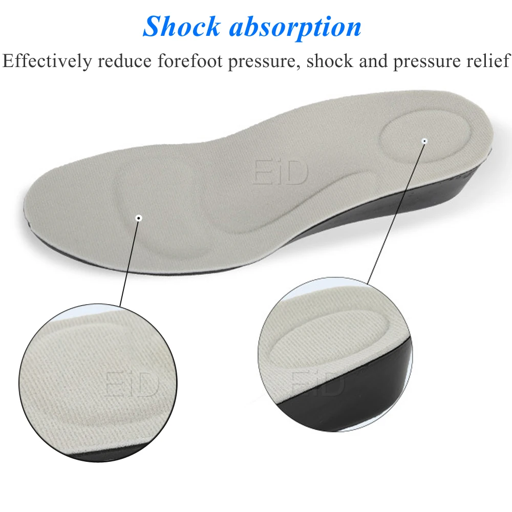 EiD Increased movement insole invisible height insoles breathable arch male and female pu insole increased 1.5/2.5/3.5/4.5 cm
