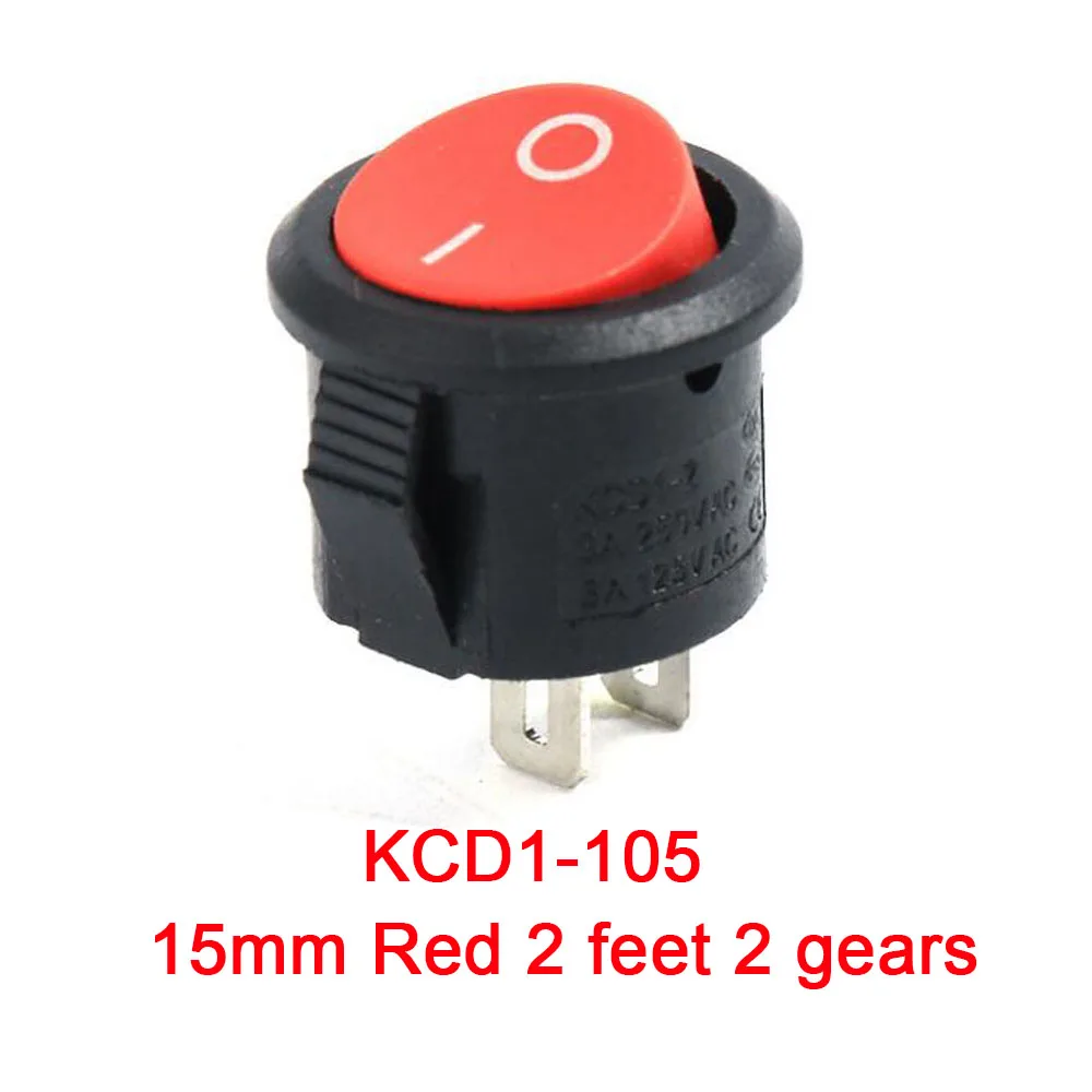 10 PCS Circular Ship type switch with lamp 3 Pin/2 Pin KCD1-105 Second and Third Gear Rocker Switch with Light