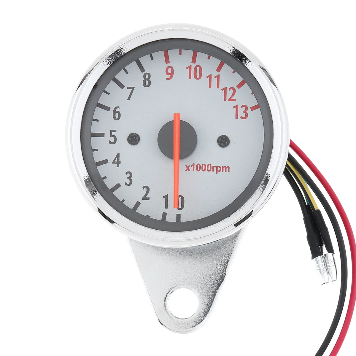 General Purpose 13000 RPM 12V DC Motorcycle White Chassis 5 Wire Speed Indicator