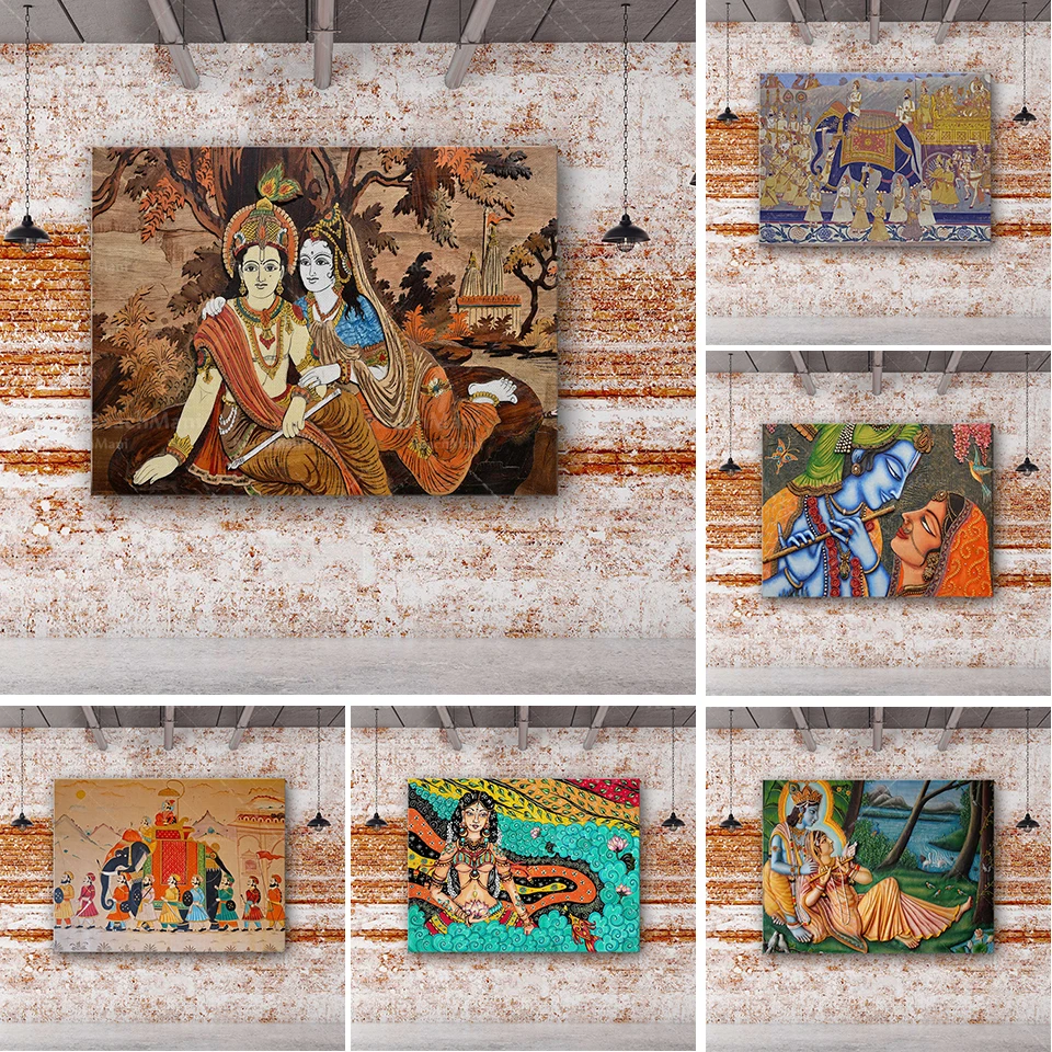 Indian Art Canvas Poster-Gujarat Indian Art Canvas Poster/Printing Picture Wall Art Decoration Poster