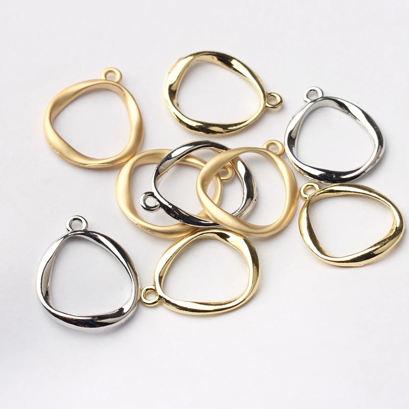 Zinc Alloy en  Geometry Distorted Charms Hollow Linker Connector 6pcs/lot For DIY Fashion Jewelry Making Accessories