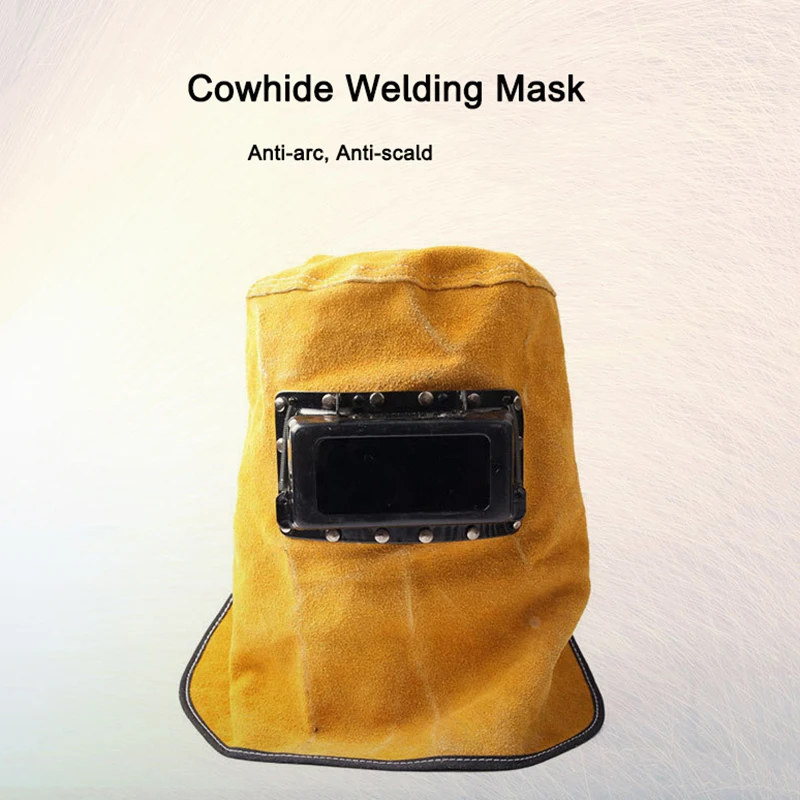 

Cowhide Auto Dimming Lens Welding Mask Welding Hats Fire Flame Retardant Helmet Face Protection Hood welding shield Welder Cap