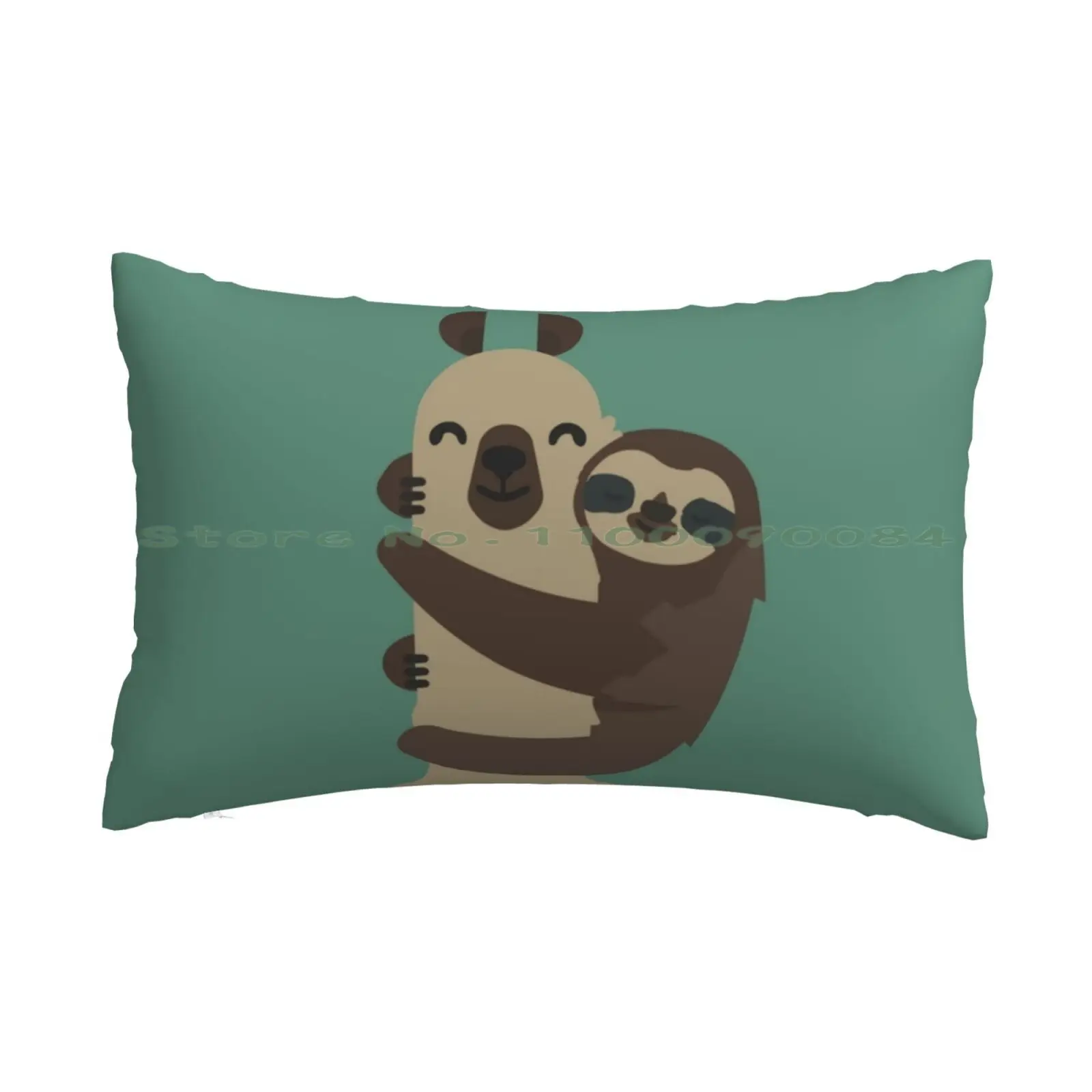 Llama And Sloth Pillow Case 20x30 50*75 Sofa Bedroom Animals Wildlife Nature Love Funny Water Cute Llama Cute Sloth Birthday