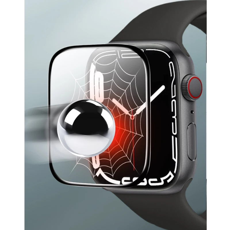 3pcs/lot Protective Film For Apple Watch Series 7 45mm 41mm SmartWatch Clear 3D Transparent Screen Protector Films Full Cover