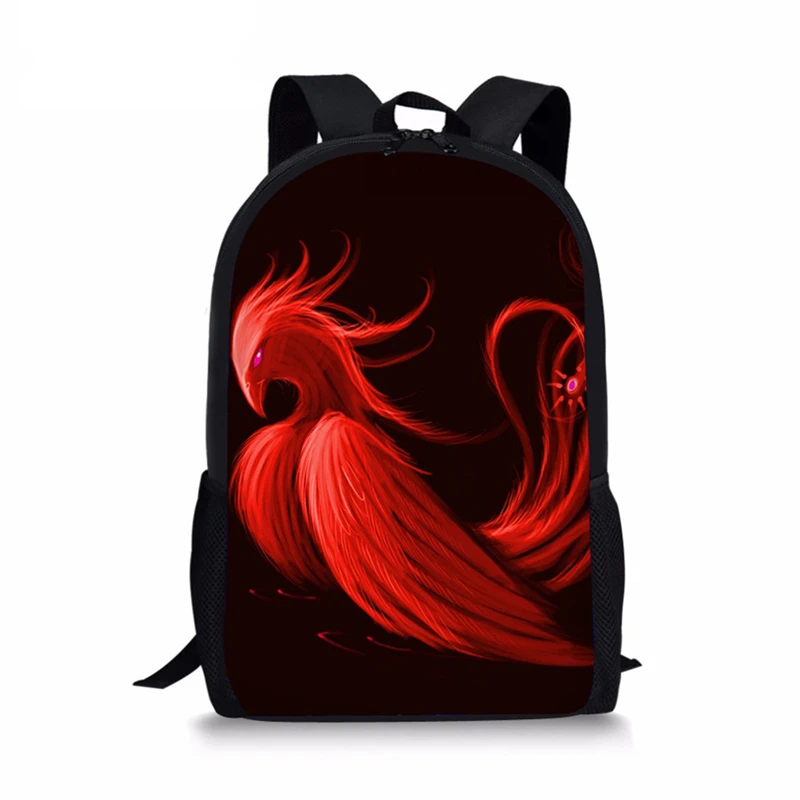 INJERSDESIGNS Fashion Phoenix Printing Backpack Women Men Travel School Backpack Boys Girls School Bags Teenager Mochila Escolar