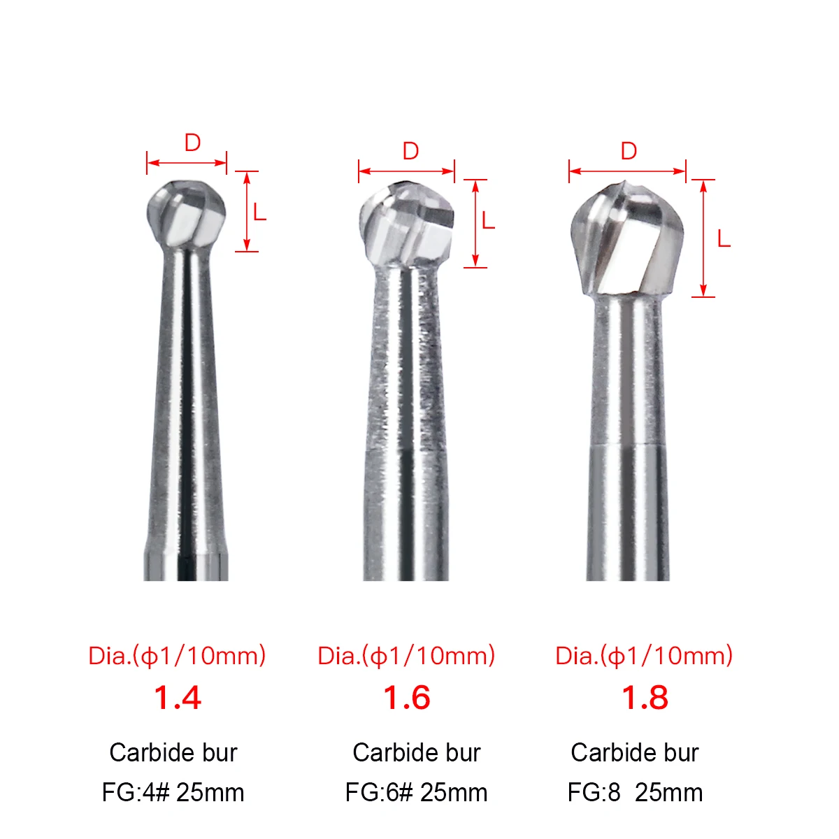 AZDENT Dental Chirurgische Hartmetallbohrer 25 mm Bohrer FGXL 4/6/8/557 Polierbohrer für Hochgeschwindigkeitshandstück Zahnmedizinwerkzeug – Detail 9