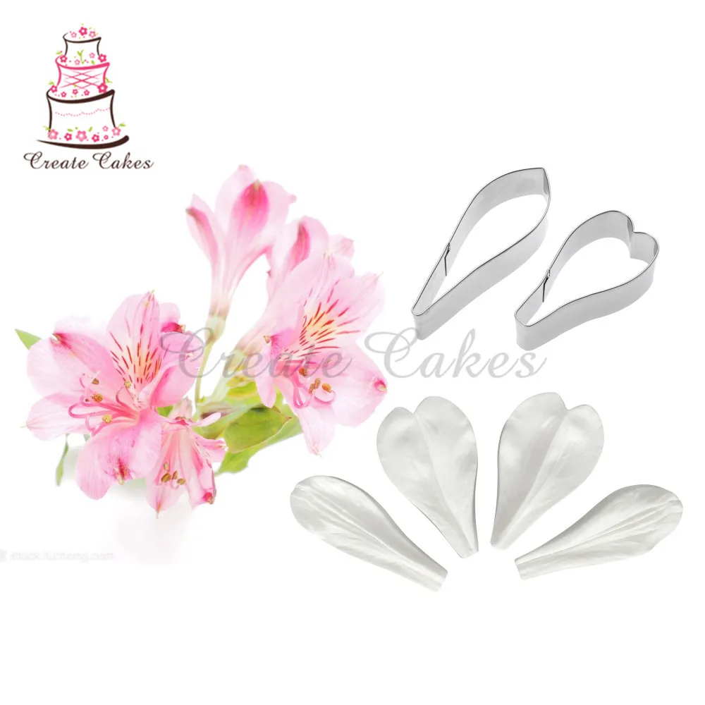 

6pcs/Set Peruvian Lily Flower Silicone Mould Stainless Steel Cutter Silicone Veiner Sets Fondant Gumpaste Mold Cake Decorating T