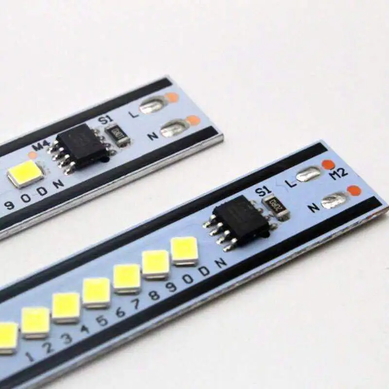 LED 바 조명, 2835 AC 220V, 20/30/cm, 알루미늄 PCB, 드라이브 프리 주방 캐비닛, 하드 스트립 조명, U V 모양 튜브용, 1 개