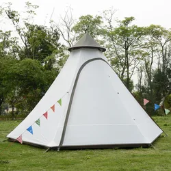 Outdoor Camping Indian Tent Teepee 3-5 Person Wind Resistant Camping Canopy New Pergola Tower Tent
