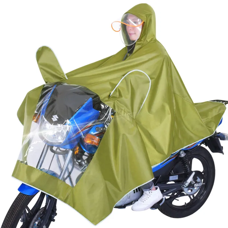 

Fine Knight Electric Cars Raincoat Thick Canvas Transparent Double Brim Men and Single Riding Motorcycle Raincoat Poncho