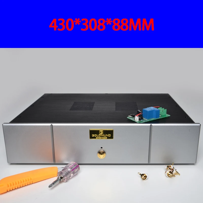 KYYSLB 430*308*88MM Imitation Gavin All-aluminum DAC Amplifier Chassis Box House DIY with Feet Switch Amplifier Case Shell