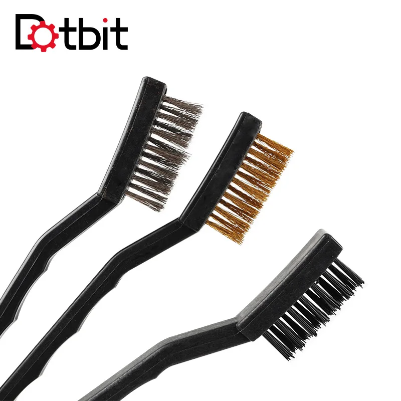 3pcs Steel nylon Wire Toothbrush Copper Brush Handle nozzle cleaning Hotbed cleaner upgrade for CR-10 Ender-3 3D printer nozzles