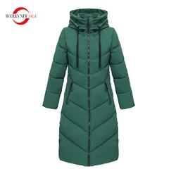 MODERN NEW SAGA 2023 Women Coat Winter Cotton Padded Coat Parka Women Quilted Coat Overcoat Long Jackets Plus Size Ladies Coats