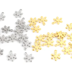 20pcs/lot 12*10mm Charm Stainless Steel Pendant Christmas Snowflake Pendants Jewelry Making Wholesale DIY Handmade Jewelry HXD