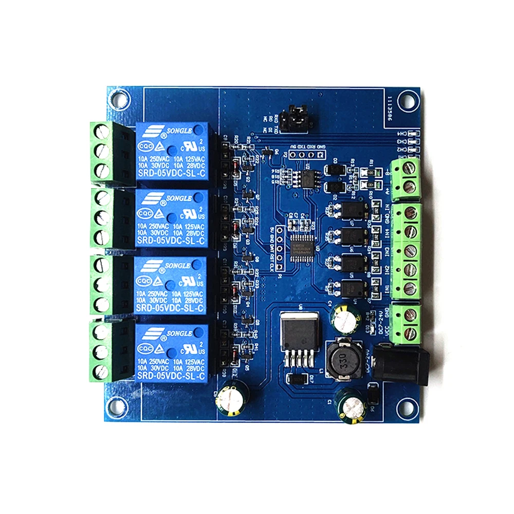 7-24V Modbus RTU Protocol 2 4 Channel Relay Module Onboard 5V 10A/250V AC DC Relay RS485 Communication TTL UART Interface