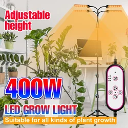 Luces LED para crecimiento de plantas, fitoamplificador LED de espectro completo para plantas, temporizador, 3 colores, atenuación, invernadero hidropónico, 300/400W