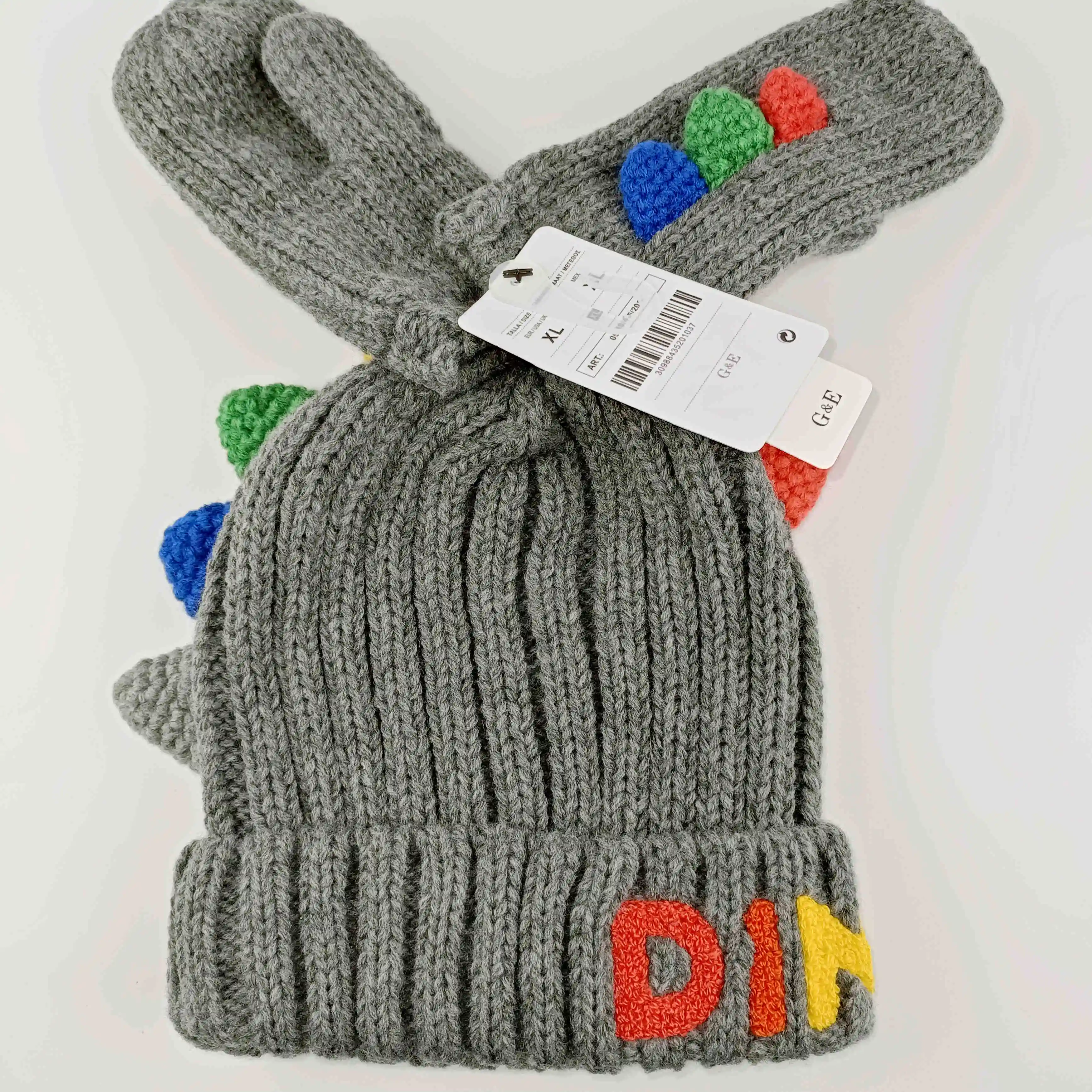 2023  New Winter Cartoon Knitted Hats and Gloves 2 Pieces Sets  For Baby Boys Girls  Kids Children