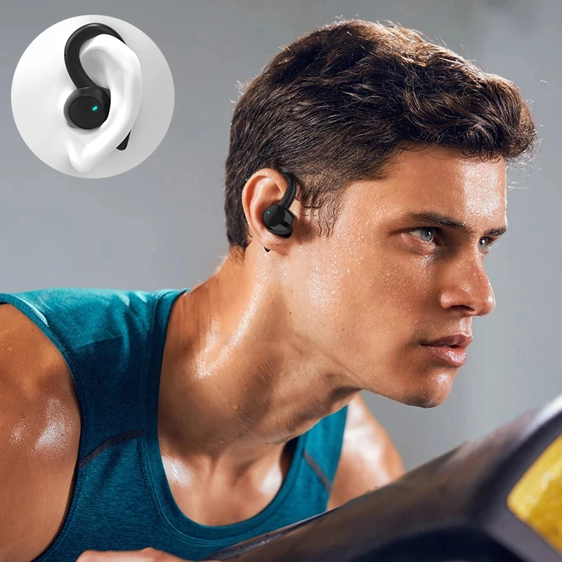 Bluetooth 5.0ワイヤレスイヤホン,スポーツイヤホン,マイク付き,重低音,耐水性,充電ケース付き