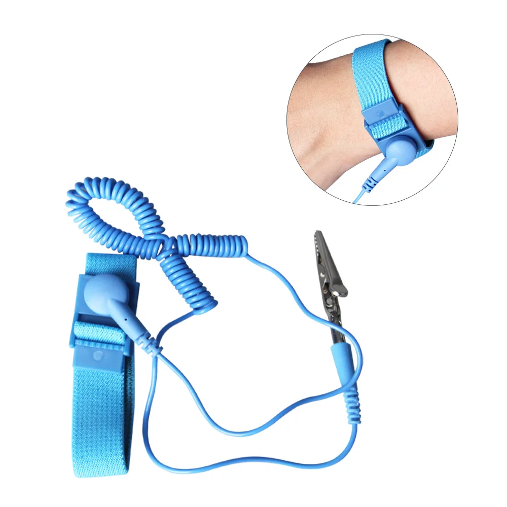Pulsera de muñeca antiestática inalámbrica, Cable de descarga ESD ajustable con Cable de toma de tierra para herramientas de reparación electrónica