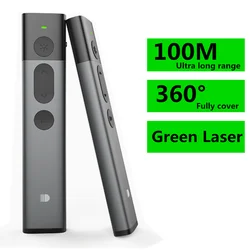 100M Green Laser Presentation Remote - 2.4GHz Wireless PowerPoint Slides RF Remote  PPT Pen