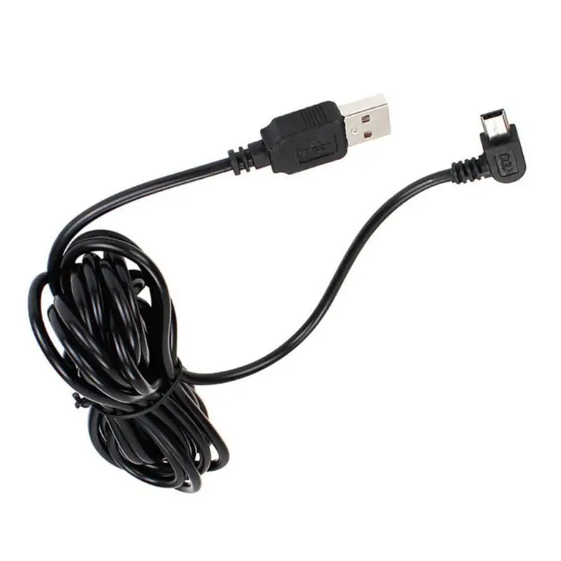 Car Driving Recorder 3.5M USB Charging Power Cord,3.5M USB -A Right Angle Charging Cable To Mini 5 Pin For GPS Navigator