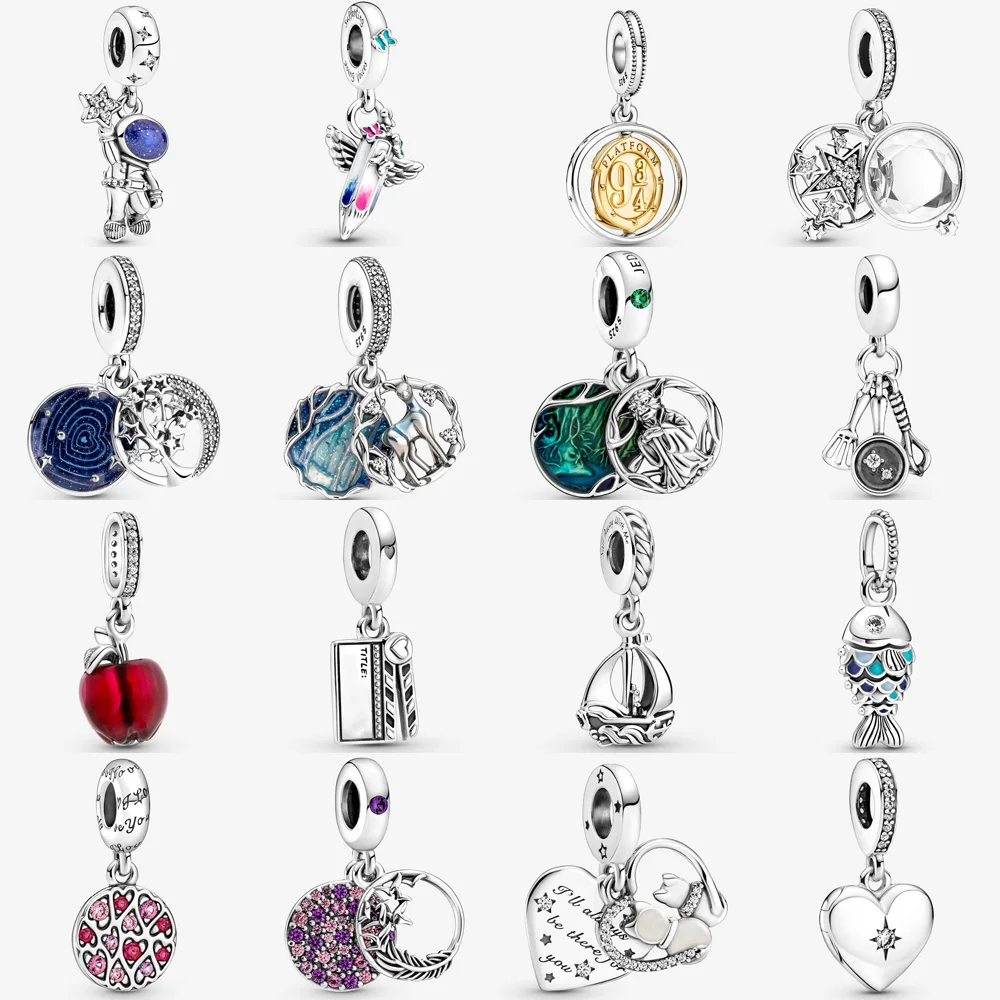 

2021 New 925 Sterling Silver Hedwig Spinning Dangle Charm Fit Pandora Bracelet Snape Doe Patronus Pendant DIY Jewelry