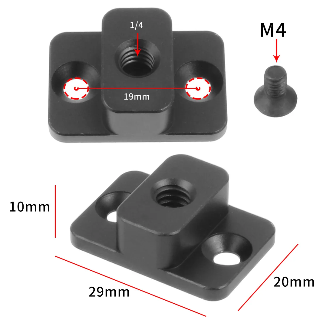 M4 на 1/4 винтовой адаптер удлинительная ручка Монтажная пластина адаптер держатель монитора алюминиевый сплав для стабилизатора DJI Ronin S Magic ...