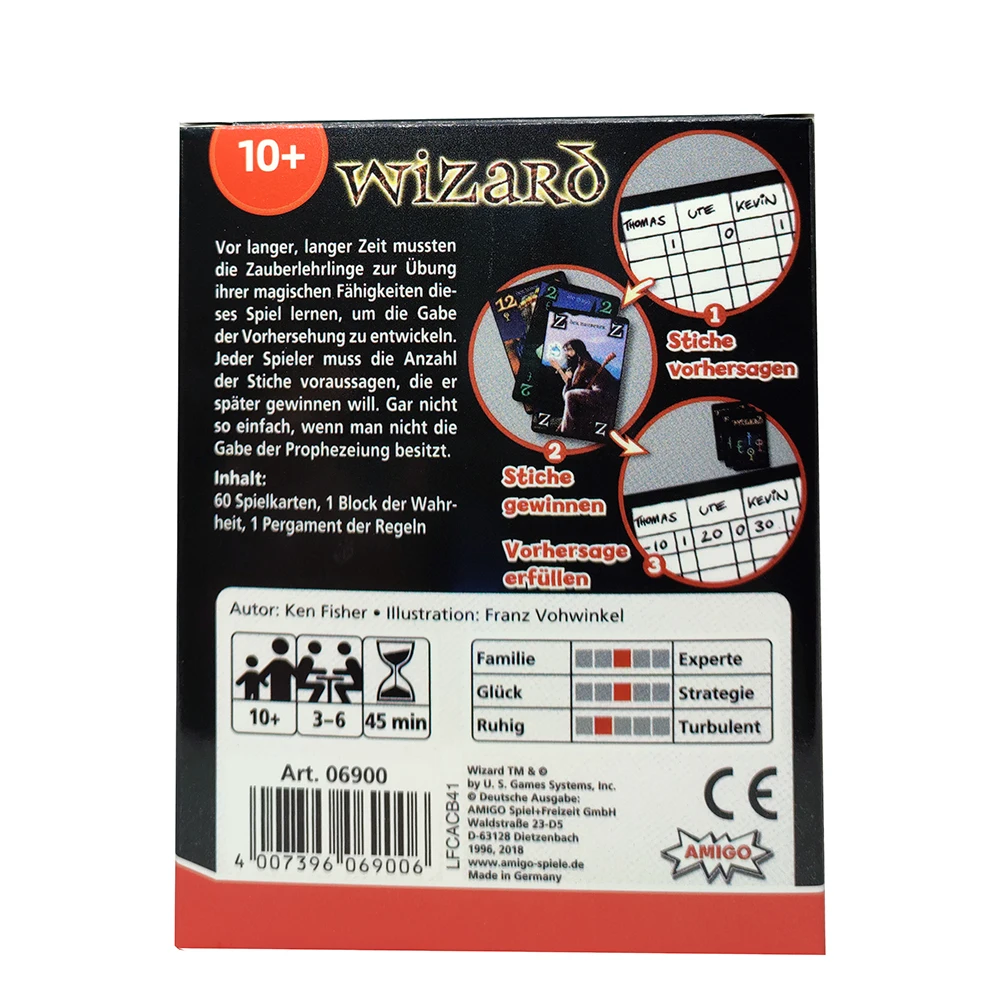 Boar Games  Amigo 6900 Wizard Cardgame  (German Version) For Adults and Family Board Card Games Holiday Toy List