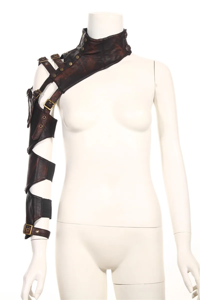 Ladies Steampunk Shoulder Armour SP093 Size S L Arm Belt RQ-BL Red Queen's Black Legion