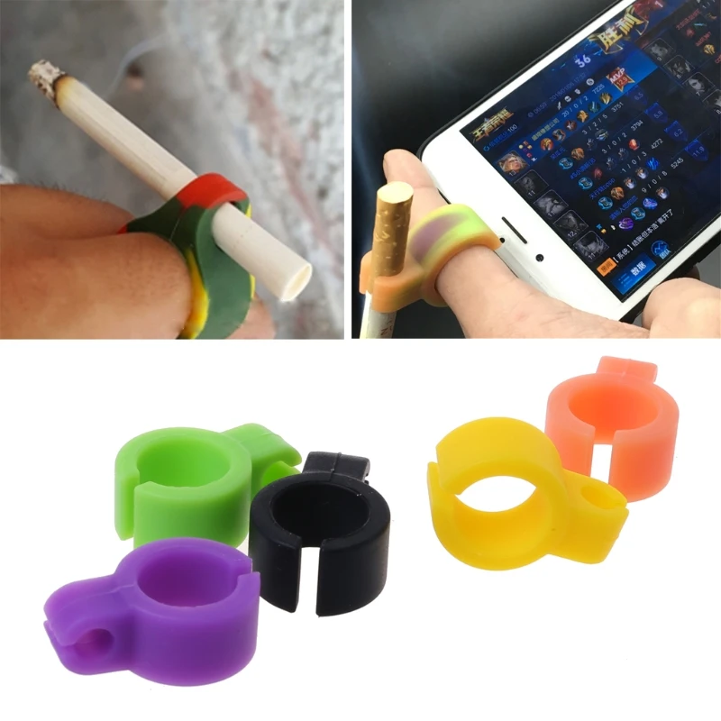 5pcs Silicone Cigarette Holder Ring for Smoker Hands For Console PC Gamers F3MF