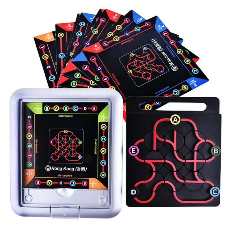 

Subway Maze 64 Off Mission Clearance Game Logic Reasoning Intelligence Toy Board Game Family Party Game