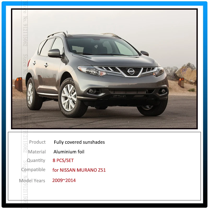 Full Cover Sunshades For Nissan Murano Z51 2009~2014 Car Windshields Accessories Visor Side Sun Protection Window 2013 2012 2011 - Image 2