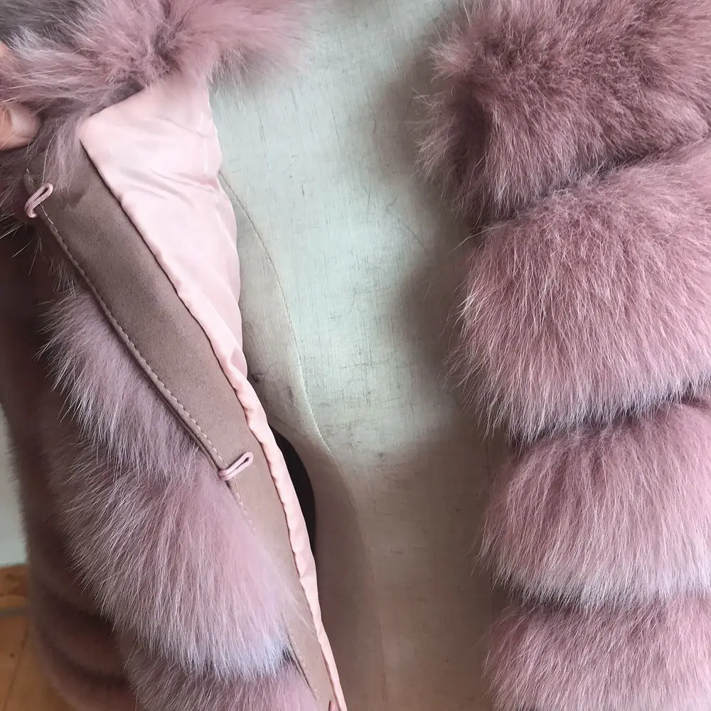 100% Natural Fur Jacket Real Fur Coat Winter Jacket Women Natural Fox Fur Luxury Fashion 50cm Short Jacket Wholesale Hot 2022