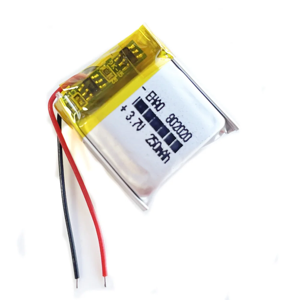 EHAO 802020 3.7V 250mAh akumulator litowo polimerowy Lipo do Mp3 GPS długopis z funkcją nagrywania Bluetooth symulacja Robot skaner