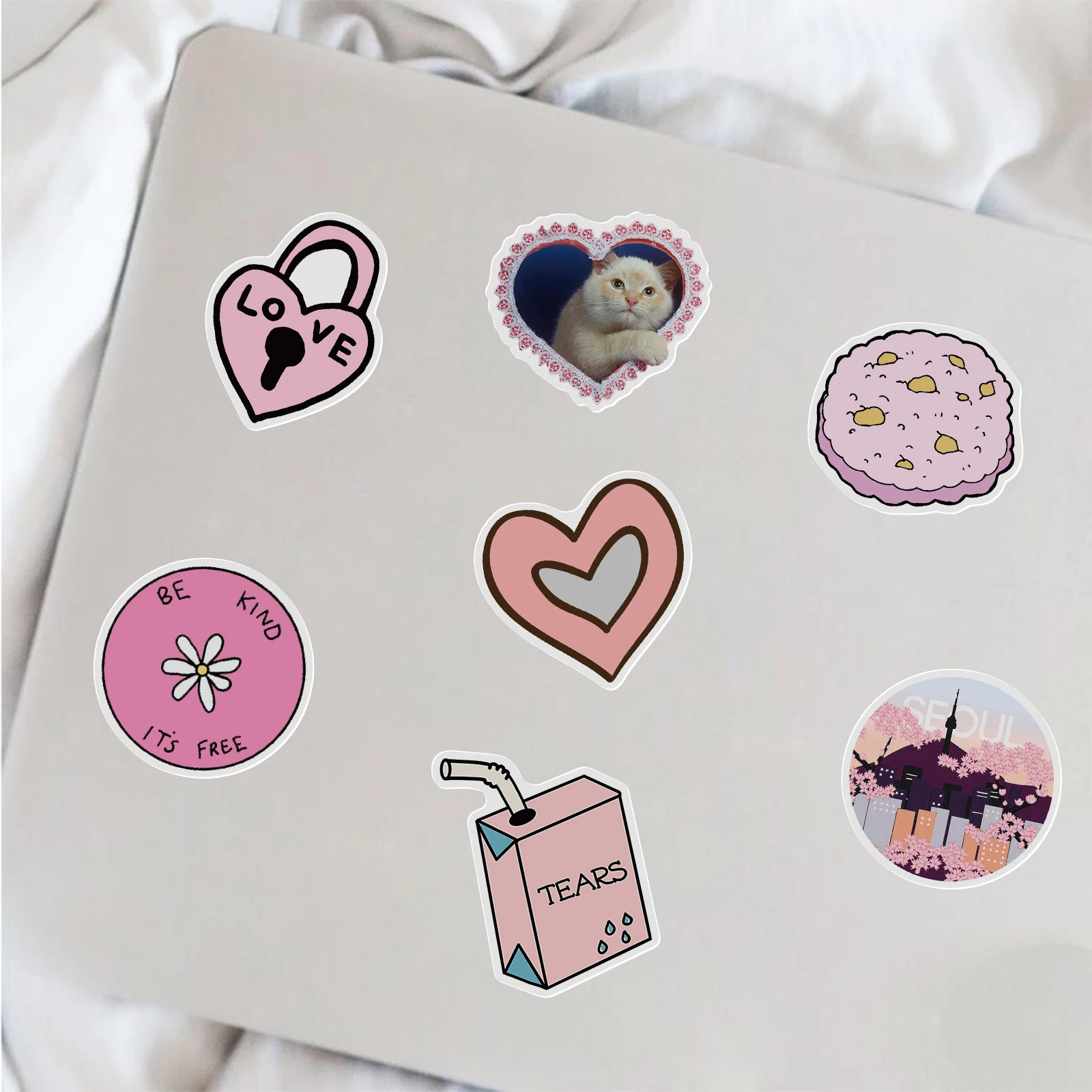 50/100/150pcs Cartoon Pink Girls Stickers Aesthetic Graffiti  For Suitcase Suitcase Waterproof DIY Decals