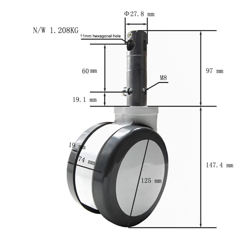 5 inch medical caster,Central control plug Universal wheels Medical Bed / Precision Instrument Platform / Operating Table